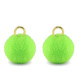 Pompom bedel met oog 10mm - Gold-neon green